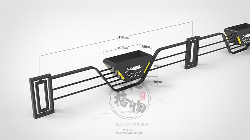 市政船型不銹鋼花箱護(hù)欄